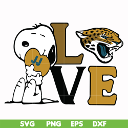 snoopy love jacksonville jaguars svg, png, dxf, eps digital file td14