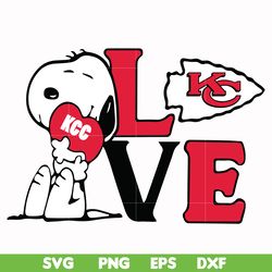 snoopy love kansas city chiefs svg, png, dxf, eps digital file td15