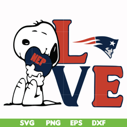 snoopy love new england patriots svg, png, dxf, eps digital file td20