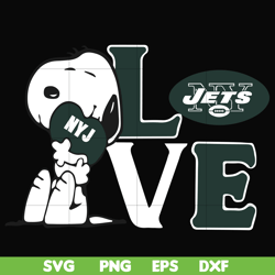 snoopy love new york jets svg, png, dxf, eps digital file td23