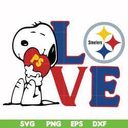 snoopy love pittsburgh steelers svg, png, dxf, eps digital file td25