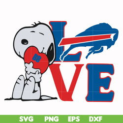 snoopy love buffalo bills svg, png, dxf, eps digital file td4