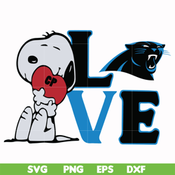 snoopy love carolina panthers svg, png, dxf, eps digital file td5