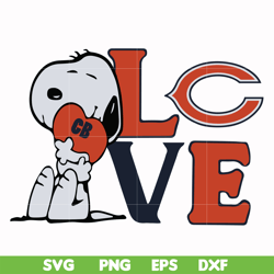 snoopy love chicago bears svg, png, dxf, eps digital file td6