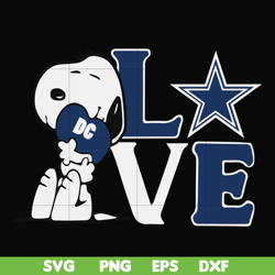 snoopy love dallas cowboys svg, png, dxf, eps digital file td9