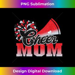 football cheer mom red black pom leopard - contemporary png sublimation design