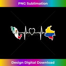 mexican colombia flag - mexican colombian heartbeat - chic sublimation digital download