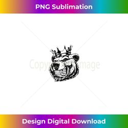 angry bear. grizzly bear with crown. - high-resolution png sublimation file