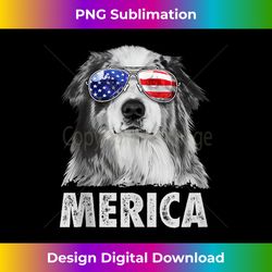 aussie australian shepherd 4th of july merica american flag tank top - professional sublimation digital download