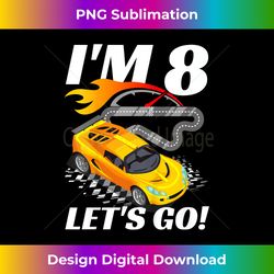 8 year old 8th racing racecar birthday party boys girls - modern sublimation png file