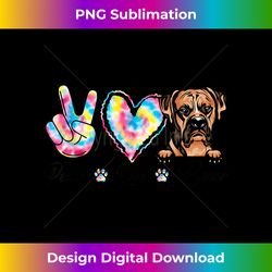 tie dye peace love boxer dog puppy paw lover 2 - png transparent sublimation design