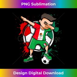 dabbing soccer boy mexico football fans jersey mexican flag - png transparent sublimation design