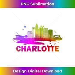 colorful charlotte cityscape souvenir - charlotte skyline