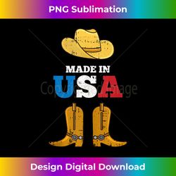 made in usa 4th of july cool cowboy patriotic american tank top 1 - instant sublimation digital download