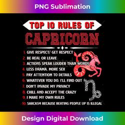 capricorn zodiac birthday top 10 rules of capricorn funny - premium sublimation digital download