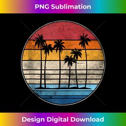palm tree tropical beach retro vintage 1 - vintage sublimation png download