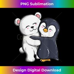 cute polar bear penguin hugs hugs penguins polar bears - modern sublimation png file