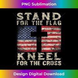 s christian patriotic american flag stand flag kneel cross 1 - vintage sublimation png download