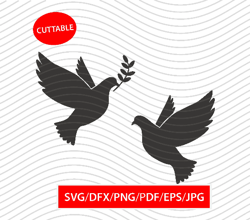 silhouette of flying dove with olive twig printable graphic