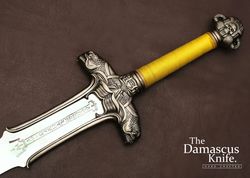 unique handmade viking sword| conan the barbarian sword,battle ready sword-leather cover