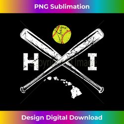 hawaii softball bats & ball retro style softball player - creative sublimation png download