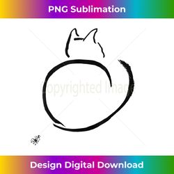 brush and ink zen kitty - premium png sublimation file