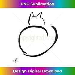 womens brush and ink zen kitty v-neck - unique sublimation png download