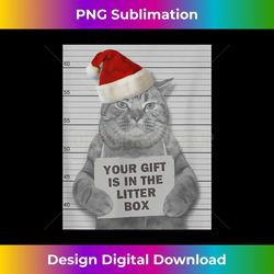 grumpy christmas cat mugshot litter box - png transparent digital download file for sublimation