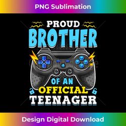 13th birthday proud brother official nager video game top - instant sublimation digital download