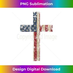 patriotic cross - american flag faith us independence day tank top