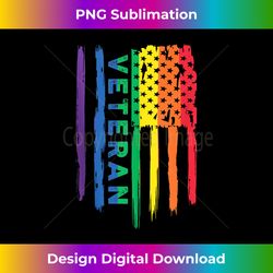 proud veteran memorial lgbt rainbow pride usa american flag tank top - high-quality png sublimation download