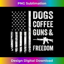 dogs coffee guns & freedom - funny pro gun american flag tank top