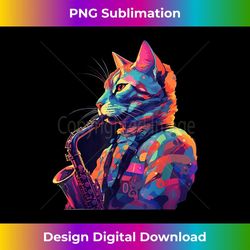 jazz musician calico cat saxophone - vintage sublimation png download