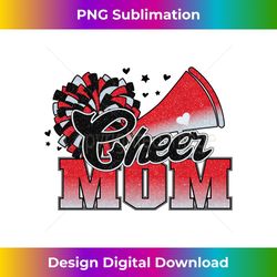 football cheer mom red black pom leopard - aesthetic sublimation digital file