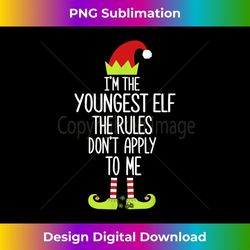 i'm the youngest elf the rules don't apply to me xmas 1 - retro png sublimation digital download