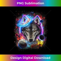 grey wolf face swirl in planetary galaxy space and cosmos - decorative sublimation png file