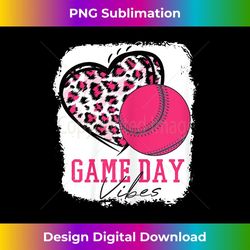 bleached pink softball heart baseball leopard messy bun - sublimation-ready png file