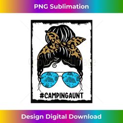 camping aunt life bandana messy bun hair frame auntie camper - unique sublimation png download