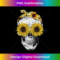 skull sunflower floral bandana skeleton head 1 - vintage sublimation png download