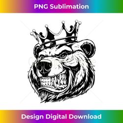 angry bear. grizzly bear with crown. - creative sublimation png download