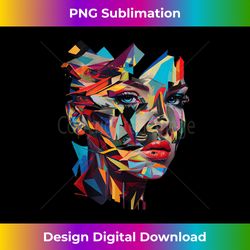 abstract colorful woman art face graphic tees for men women tank top - decorative sublimation png file