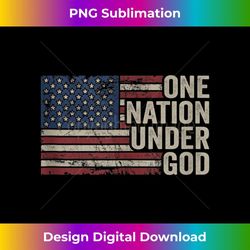 one nation under god - christian usa vintage american flag tank top 1