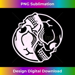 pastel goth aesthetic pink ying yang skull graphic print 1 - sublimation-ready png file