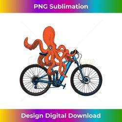 octopus on bicycle cycling eight long arms graphic print 1 - png sublimation digital download