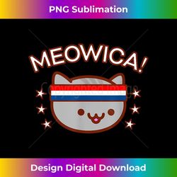 funny cat t-shirt - meowica - red white & blue headband