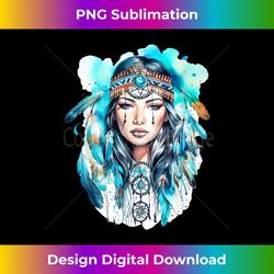 native american day pretty indigenous indian girl 1 - sublimation-ready png file