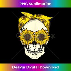 skull sunflower bandana floral sun flowers pattern cute goth 1 - premium png sublimation file