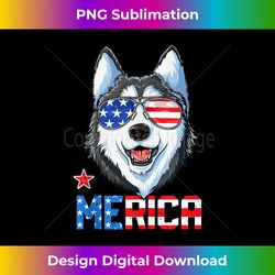 siberian husky 4th of july gifts merica men american flag tank top - trendy sublimation digital download