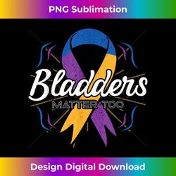 bladder cancer awareness purple blue and yellow ribbon - instant png sublimation download