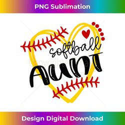 personalized softball heart cute aunt softball 1 - high-quality png sublimation download